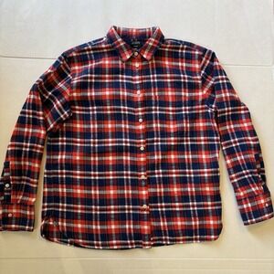 J.Crew Womens Garçon classic shirt in plaid flannel Size 6 Outdoor‎ Blue Red